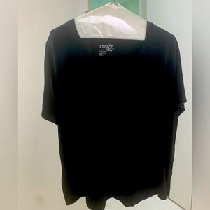 Women's Terra & Sky Black V-Neck T-Shirt Size 1x